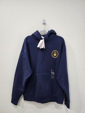 Nike SB On Lock Gfx Heavyweight Hoodie Midnight Navy Adult Size Large Loose Fit